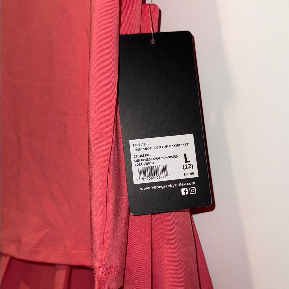 Girls' Coral Polo Top and Skort Set - Picture 6 of 6